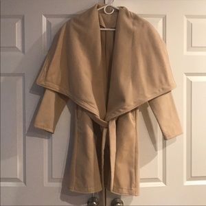NWOT-Tan/Nude Belted Felt Wrap Coat-Never Worn